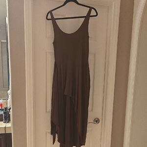 Reformation Asymmetrical Brown Dress